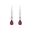 DANGLING RUBELLITE AND DIAMOND EARRINGS IN WHITE GOLD - TOURMALINE EARRINGS - EARRINGS