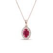 RUBY AND DIAMOND PENDANT IN ROSE GOLD - RUBY NECKLACES{% if category.pathNames[0] != product.category.name %} - {% endif %}
