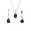 RHODOLITE AND DIAMOND JEWELRY SET IN ROSE GOLD - JEWELRY SETS - FINE JEWELRY