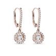 BOUCLES D'OREILLES DELUXE EN OR ROSE AVEC DIAMANTS - BOUCLES D'OREILLES EN DIAMANT - BOUCLES D'OREILLES