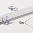 BOUCLES D'OREILLES EN OR BLANC AVEC TANZANITES ET DIAMANTS - BOUCLES D’OREILLES EN TANZANITE - BOUCLES D'OREILLES