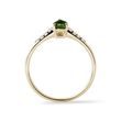 TEARDROP CUT MOLDAVITE AND DIAMOND RING IN GOLD - MOLDAVITE RINGS - RINGS