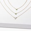 Green diamond necklace in 14k yellow gold