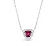 RUBELLITE AND DIAMOND PENDANT NECKLACE IN WHITE GOLD - TOURMALINE NECKLACES - NECKLACES