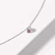 COLLIER EN OR BLANC AVEC TOURMALINE ROSE - COLLIERS AVEC TOURMALINE - COLLIERS