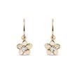BOUCLES D'OREILLES FLEUR EN OR ET DIAMANTS - BOUCLES D'OREILLES POUR ENFANTS - BOUCLES D'OREILLES