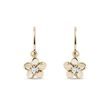 GOLD FLOWER EARRINGS WITH DIAMONDS - CHILDREN'S EARRINGS - EARRINGS