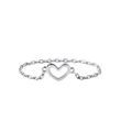 HEART-SHAPED PENDANT CHAIN RING IN WHITE GOLD - WHITE GOLD RINGS - RINGS