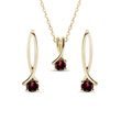 DOUBLE RIBBON GARNET JEWELLERY SET IN YELLOW GOLD - JEWELLERY SETS - FINE JEWELLERY