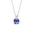 COLLIER EN OR BLANC AVEC DIAMANT ET TANZANITE - COLLIERS