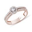 ROSE GOLD ENGAGEMENT RING WITH A CENTRAL BRILLIANT - DIAMOND ENGAGEMENT RINGS - ENGAGEMENT RINGS