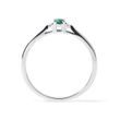 EMERALD AND DIAMOND ENGAGEMENT RING IN WHITE GOLD - EMERALD RINGS - RINGS