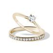 DIAMOND ENGAGEMENT RING SET IN YELLOW GOLD - ENGAGEMENT AND WEDDING MATCHING SETS - ENGAGEMENT RINGS