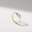 THREE STONE DIAMOND RING IN YELLOW GOLD - DIAMOND ENGAGEMENT RINGS - ENGAGEMENT RINGS