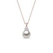 COLLIER AVEC PERLE AKOYA ET DIAMANTS EN OR ROSE - PENDENTIFS EN PERLES - PERLES