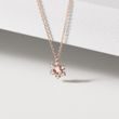 Snowflake Diamond Necklace in 14K Rose Gold
