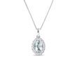 AQUAMARINE AND DIAMOND PENDANT IN WHITE GOLD - AQUAMARINE NECKLACES - NECKLACES