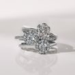 14K WHITE GOLD FLOWER RING WITH 1 CT DIAMOND - RINGS WITH LAB-GROWN DIAMONDS - ENGAGEMENT RINGS