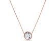 14K ROSE GOLD NECKLACE WITH A BEZEL SET DIAMOND PENDANT - DIAMOND NECKLACES - NECKLACES