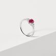 WHITE GOLD RING WITH RUBY - RUBY ENGAGEMENT RINGS - ENGAGEMENT RINGS