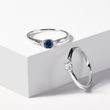 WHITE GOLD RING WITH SAPPHIRE AND BRILLIANTS - SAPPHIRE RINGS - 