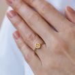 RING WITH CITRINE AND DIAMONDS IN YELLOW GOLD - CITRINE RINGS - 