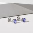 BOUCLES D'OREILLES EN OR AVEC TANZANITES - BOUCLES D’OREILLES EN TANZANITE - BOUCLES D'OREILLES