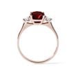 BAGUE EN OR ROSE AVEC DIAMANTS ET GRENAT - BAGUES EN GRENAT - BAGUES