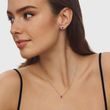 RUBY AND DIAMOND HALO NECKLACE IN WHITE GOLD - RUBY NECKLACES - NECKLACES