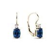 OVAL SAPPHIRE AND DIAMOND DROP EARRINGS - SAPPHIRE EARRINGS - EARRINGS