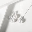 PEARL AND DIAMOND NECKLACE IN WHITE GOLD - PEARL PENDANTS - PEARL JEWELLERY