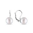 BOUCLES D'OREILLES MINIMALISTES EN OR BLANC AVEC PERLES D'EAU DOUCE - BOUCLES D'OREILLES EN PERLES - PERLES