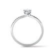 BAGUE D'OR BLANC AVEC DIAMANTS LUMINEUX - BAGUES DE FIANÇAILLES EN DIAMANT - BAGUES DE FIANÇAILLES