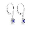 BOUCLES D'OREILLES EN OR BLANC AVEC SAPHIRS ET DIAMANTS - BOUCLES D'OREILLES EN SAPHIR - BOUCLES D'OREILLES