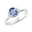 BAGUE DE FIANÇAILLES AVEC SAPHIR DE CEYLAN ET DIAMANTS - BAGUES DE FIANÇAILLES EN SAPHIR - BAGUES DE FIANÇAILLES