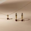 BOUCLES D'OREILLES GRENAT DOUBLE RUBAN EN OR - BOUCLES D'OREILLES EN GRENAT - BOUCLES D'OREILLES