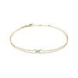 14K YELLOW GOLD DOUBLE CHAIN BRACELET WITH A LAB GROWN DIAMOND - DIAMOND BRACELETS - BRACELETS