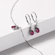 DANGLING RUBELLITE AND DIAMOND EARRINGS IN WHITE GOLD - TOURMALINE EARRINGS - EARRINGS