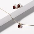 OVAL GARNET EARRINGS IN 14K YELLOW GOLD - GARNET EARRINGS - EARRINGS