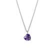 HEART-SHAPED AMETHYST PENDANT NECKLACE IN WHITE GOLD - AMETHYST NECKLACES - NECKLACES