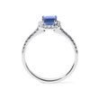 BAGUE DE FIANÇAILLES DE LUXE AVEC SAPHIR DE CEYLAN ET DIAMANTS - BAGUES DE FIANÇAILLES EN SAPHIR - BAGUES DE FIANÇAILLES