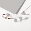Trillion cut diamond necklace in rose gold