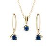 SAPHIR MIT SCHLEIFENMOTIV IN GELBGOLD - SCHMUCK-SETS - SCHMUCK