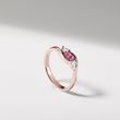 ROSE GOLD RING WITH TOURMALINE AND DIAMONDS - TOURMALINE RINGS - RINGS