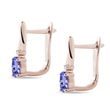 EARRINGS IN ROSE GOLD WITH DIAMONDS AND TANZANITES - TANZANITE EARRINGS - EARRINGS