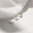 BOUCLES D'OREILLES MINIMALISTES EN OR BLANC AVEC PERLES - BOUCLES D'OREILLES EN PERLES - PERLES