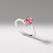 RING MIT ROSA SAPHIR UND DIAMANTEN AUS WEISSGOLD - SAPHIRVERLOBUNGSRINGE - VERLOBUNGSRINGE