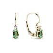 GREEN TOURMALINE AND DIAMOND DROP EARRINGS IN YELLOW GOLD - TOURMALINE EARRINGS - EARRINGS