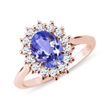 TANZANITE AND DIAMOND RING IN ROSE GOLD - TANZANITE RINGS{% if category.pathNames[0] != product.category.name %} - {% endif %}