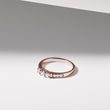 BAGUE EN OR ROSE AVEC TRIADE DE DIAMANTS - BAGUES DE FIANÇAILLES EN DIAMANT - BAGUES DE FIANÇAILLES